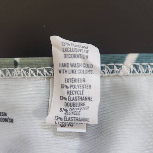 Aerie Green and Gold Print Bikini Bottoms NWT Size Small Full Coverage Bottoms - Picture 10 of 13